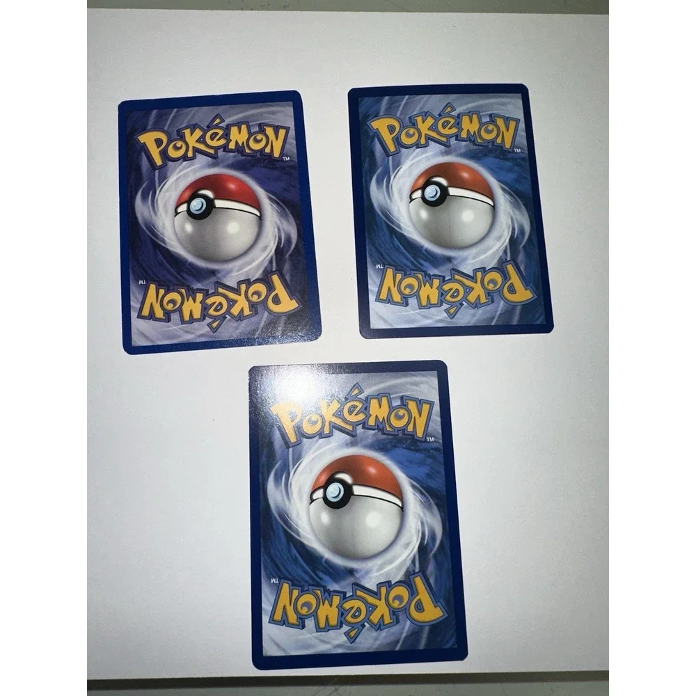 3 miscut / misprint pokemon cards ryme, super potion,‎ lampent, lp-dmg